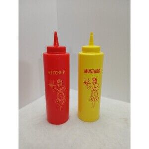 ​TableCraft Diner Waitress Ketchup Mustard Squeeze Bottles Set 12 oz G-112